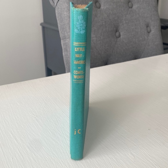 Vintage Teal Antique Farmhouse Rustic Decor Accent Artwork 1949 Little Haymakers - Picture 3 of 16